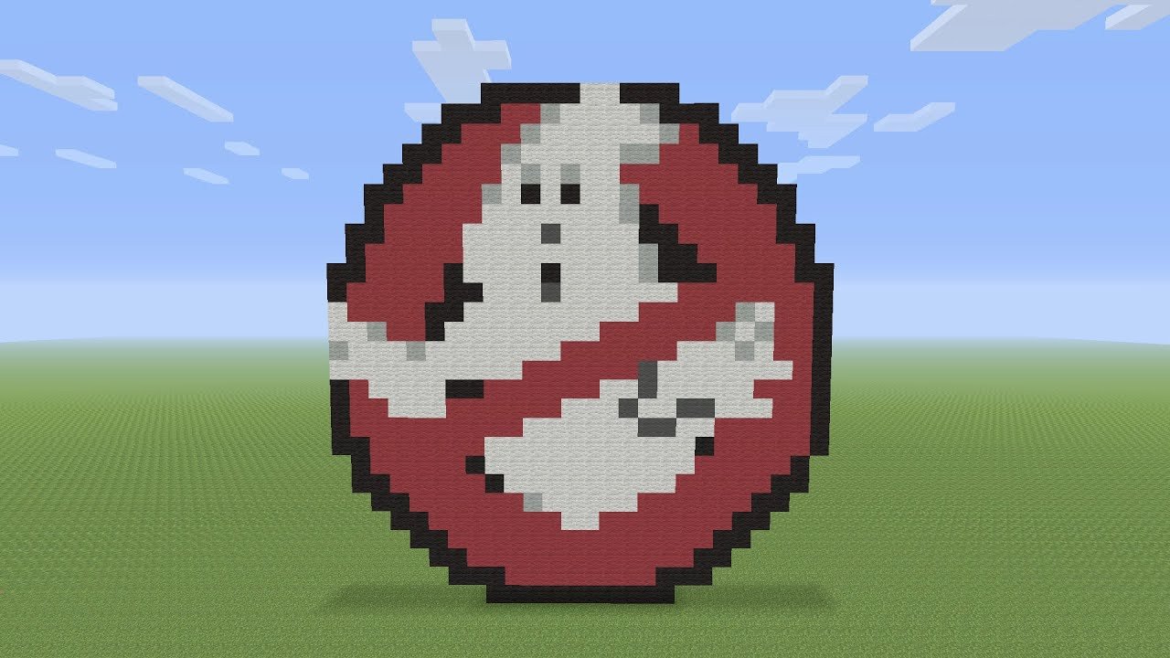 Pixel Arts In Minecraft Minecraft Pixel Art Ghostbusters Logo