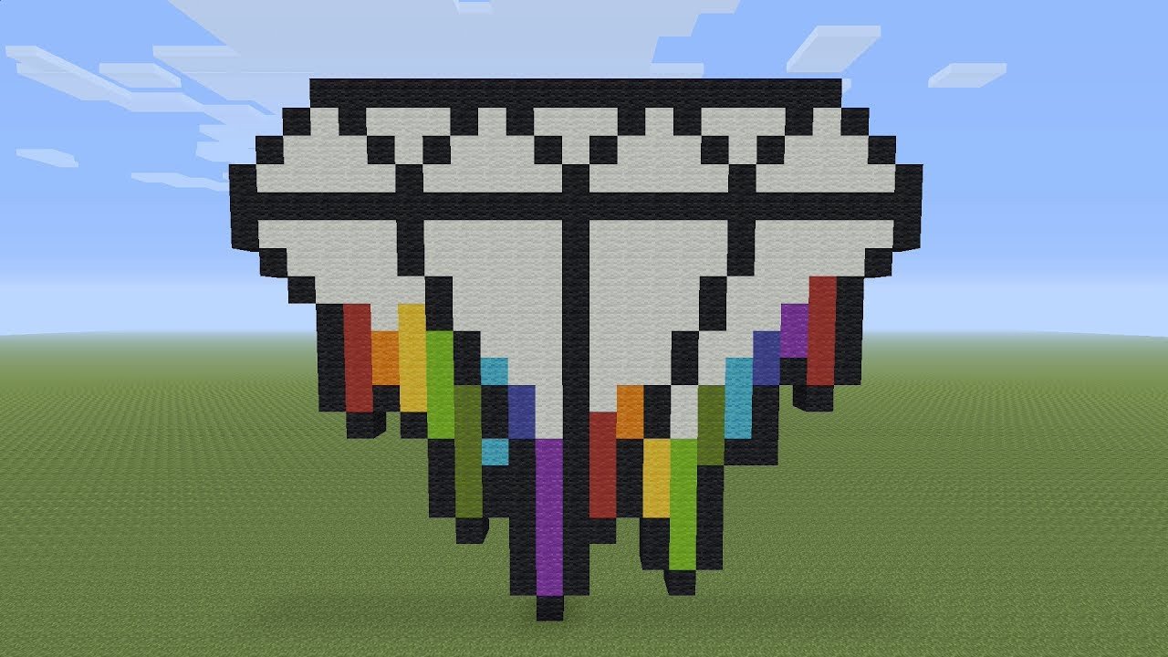 Pixel Arts In Minecraft Minecraft Pixel Art Rainbow Melting Diamond