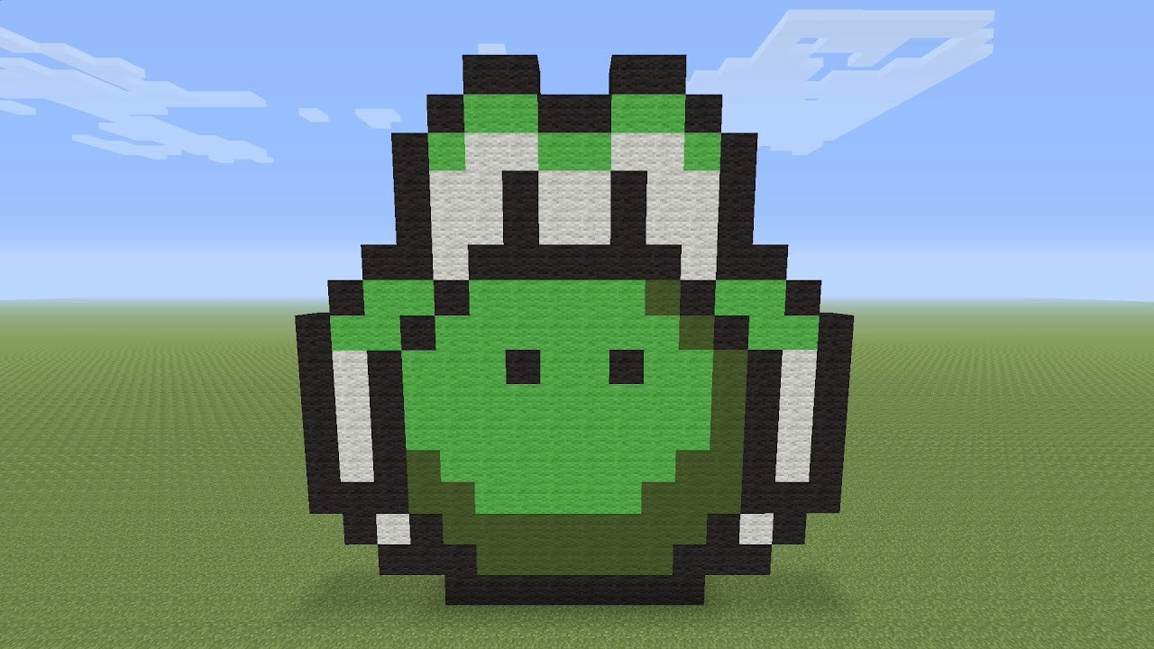 Pixel Arts In Minecraft Minecraft Pixel Art Yoshi Head