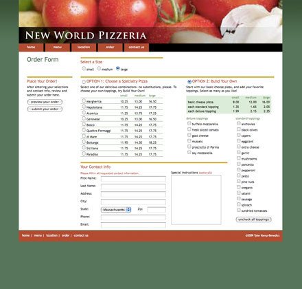 Pizza order form Template Graphic Design Pizza
