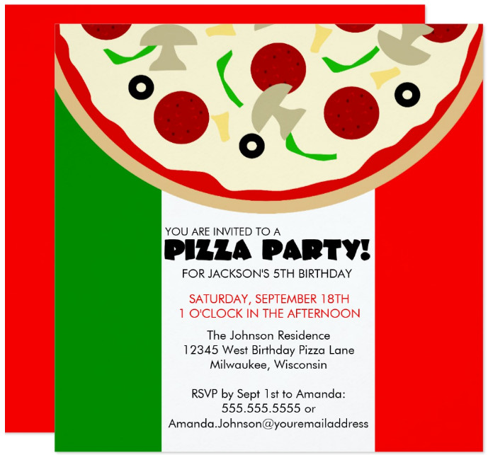 Pizza Party Invite Template 15 Pizza Party Invitation Designs &amp; Templates Psd Ai