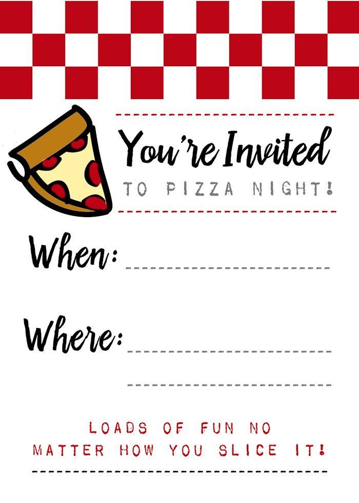 Pizza Party Invite Template Pizza Night Invites