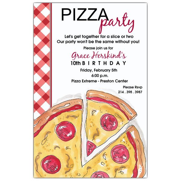 Pizza Party Invite Template Pizza Party Birthday Invitations