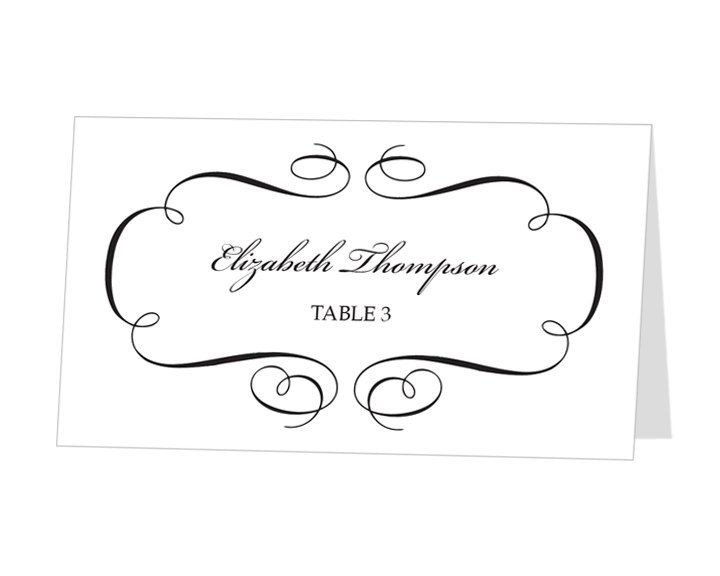 Place Card Template Free Avery Place Card Template Calligraphic Flourish Design