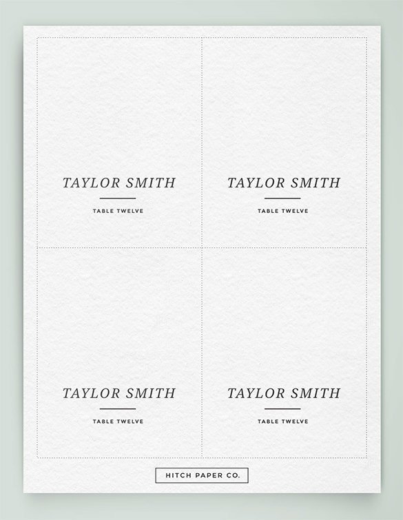 Place Card Template Free Name Card Template 15 Free Sample Example format
