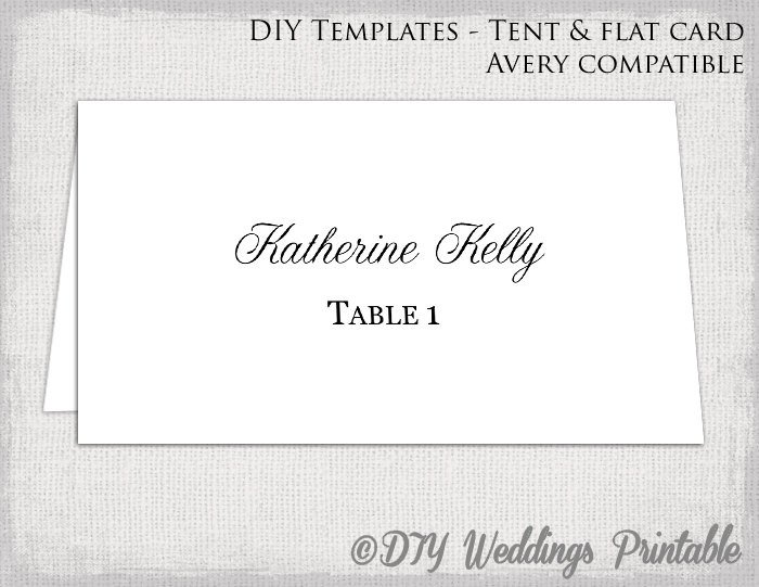 Place Card Template Free Place Card Template Tent &amp; Flat Name Card Templates