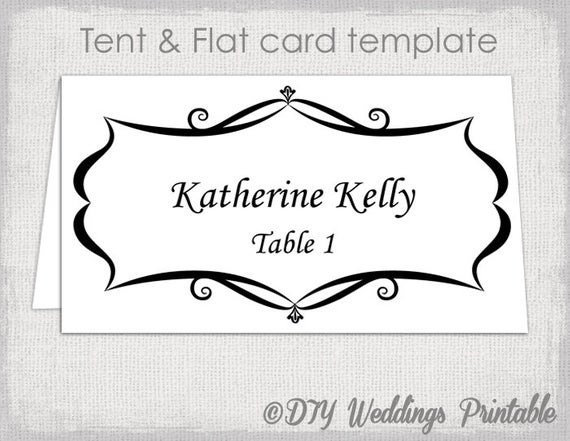 Place Card Template Free Place Card Template Tent and Flat Name Card Templates