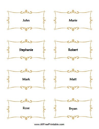 Place Card Template Free Place Cards for Wedding Free Printable