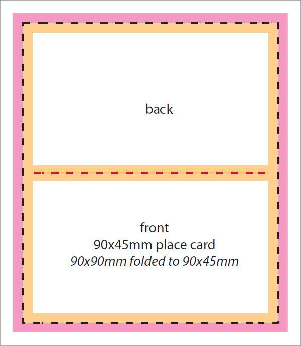 Place Card Template Free Sample Place Card Template 6 Free Documents Download In
