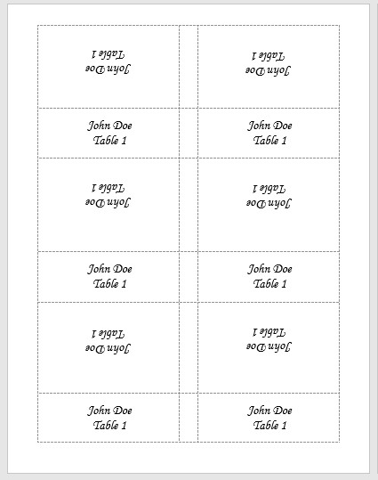 Place Card Template Word How to Print On Both Sides Of Your Place Cards – Gartner