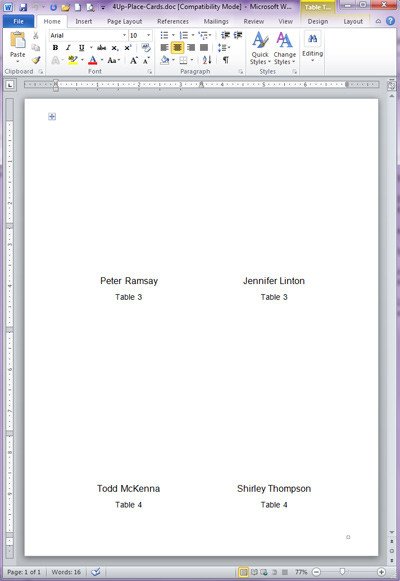 Place Card Template Word How to Print Place Cards