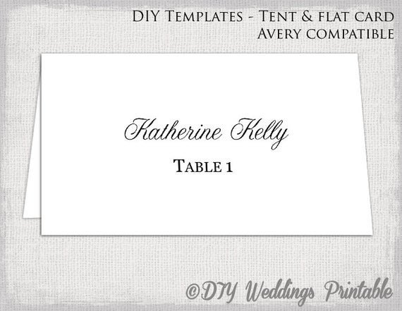 Place Card Template Word Place Card Template Tent & Flat Name Card Templates