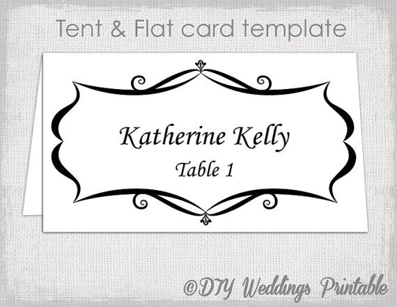 Place Card Template Word Place Card Template Tent and Flat Name Card Templates