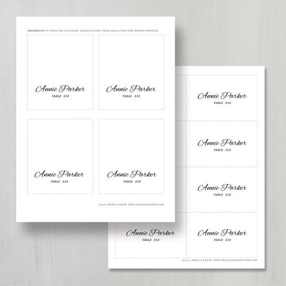 Place Card Template Word Printable Place Card Template Instant Download Calligraphy