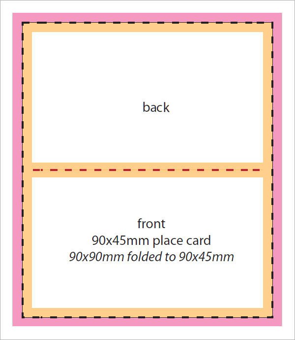 Place Card Template Word Sample Place Card Template 6 Free Documents Download In