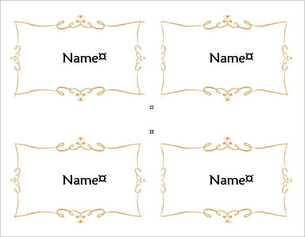 Place Card Template Word Sample Place Card Template 6 Free Documents Download In