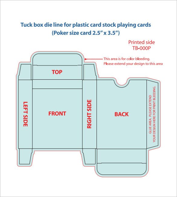 Playing Card Box Template 20 Playing Card Box Templates Free Sample Example