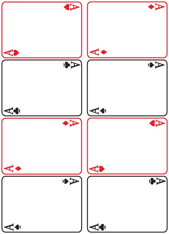Playing Card Size Template Blank Playing Cards
