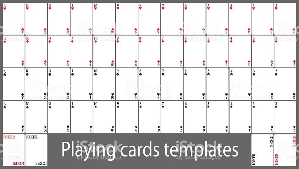 Playing Card Template Photoshop Playing Cards Template Set Stock Vector Art