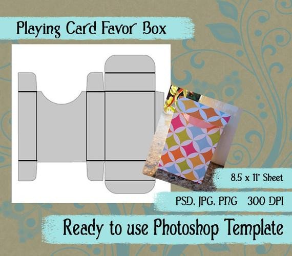 Playing Card Template Photoshop Shop Template Playing Card Favor Box by
