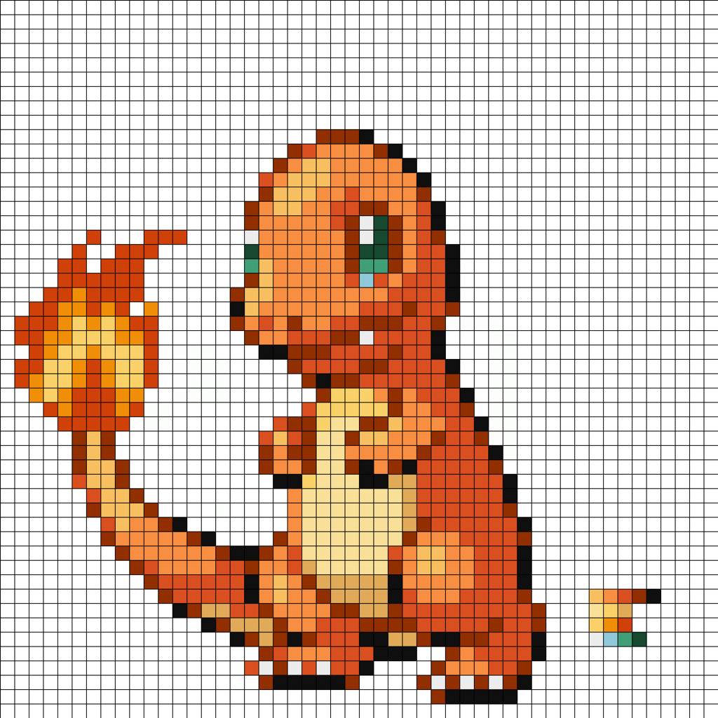 Pokemon Pixel Art Grid Charmander by Supersonic3225 On Deviantart