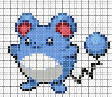 Pokemon Pixel Art Grid Marill Pokemon Sprite Grid Sprite Grids