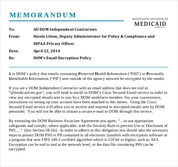 Policy Memo Template Word 14 Email Memo Templates – Free Sample Example format