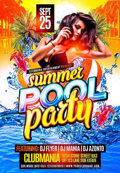 Pool Party Flyer Template 40 Best Summer Pool Party Flyer Print Templates 2016