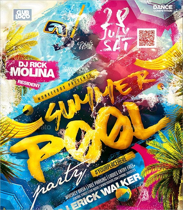 Pool Party Flyer Template Free 18 Pool Party Flyer Templates Psd Free Eps format