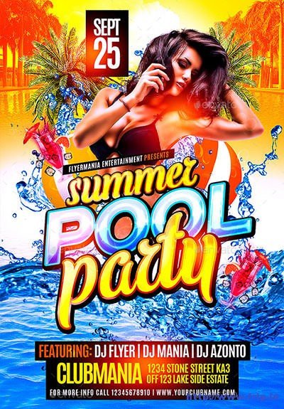 Pool Party Flyer Template Free 40 Best Summer Pool Party Flyer Print Templates 2016