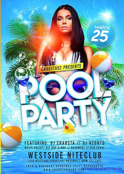 Pool Party Flyer Template Free 50 Best Summer Pool Party Flyer Print Templates 2019
