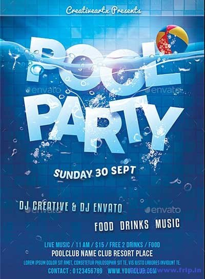 Pool Party Flyer Template Free 50 Best Summer Pool Party Flyer Print Templates 2019