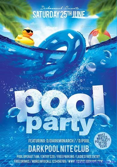 Pool Party Flyer Template Free 50 Best Summer Pool Party Flyer Print Templates 2019