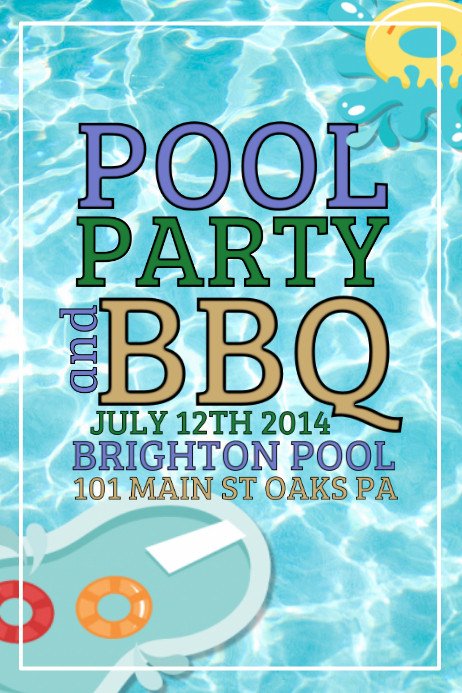 Pool Party Flyer Template Free Pool Party Template