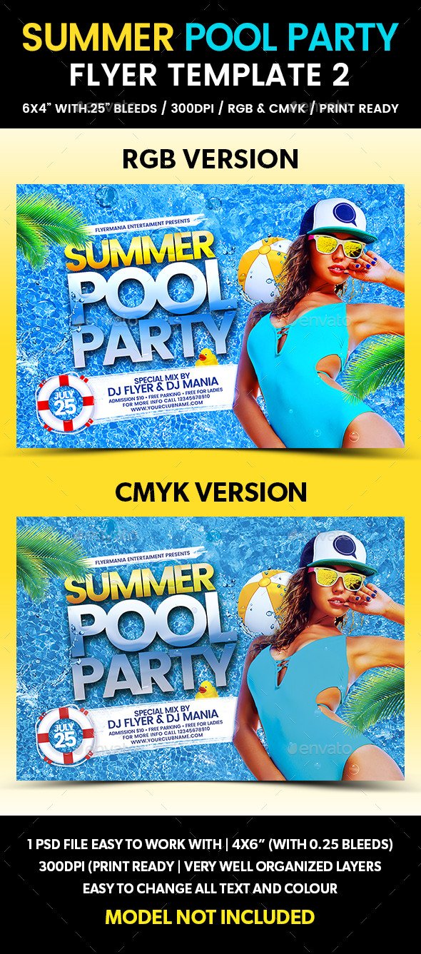 Pool Party Flyer Template Free Summer Pool Party Flyer Template 2 by Flyermania