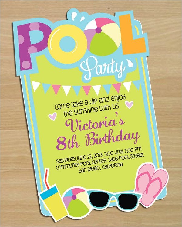 Pool Party Invitations Template 33 Printable Pool Party Invitations Psd Ai Eps Word