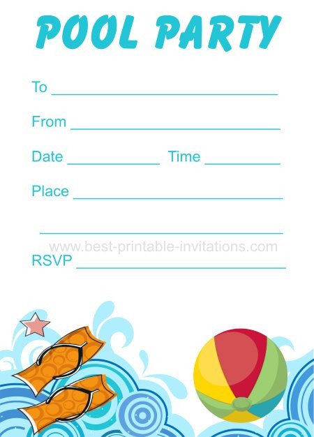 Pool Party Invitations Template 45 Pool Party Invitations