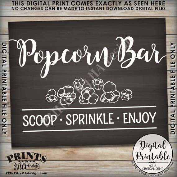 Popcorn Sign Printable Best 25 Popcorn Bar Ideas On Pinterest