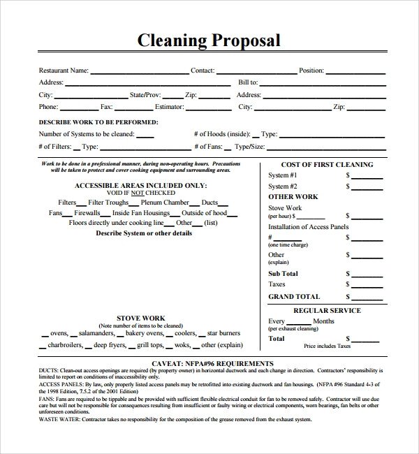 Post Construction Cleaning Proposal Template 16 Cleaning Proposal Templates Pdf Word