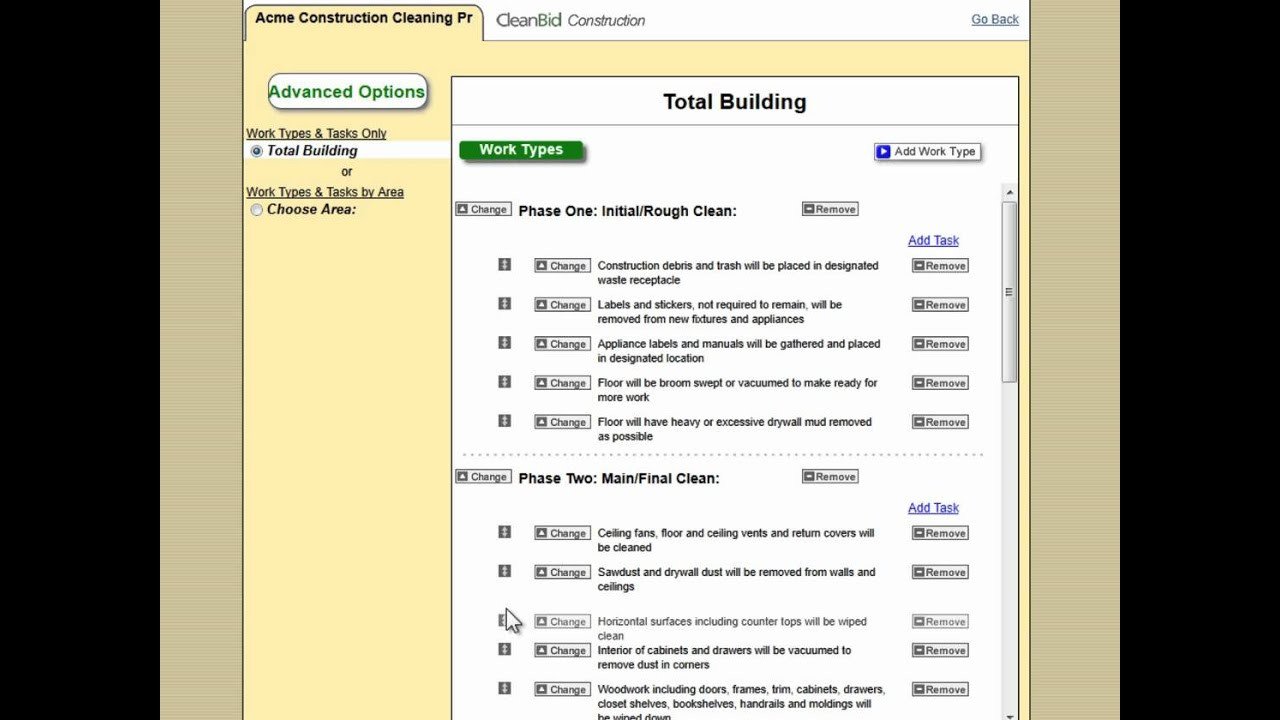 Post Construction Cleaning Proposal Template Cleanguru Construction Cleaning Bidding software