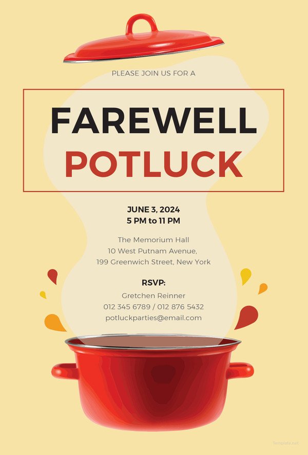 Potluck Email to Coworkers 10 Potluck Email Invitation Templates Psd Ai