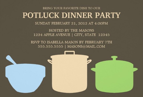 Potluck Email to Coworkers 46 event Invitations Designs & Templates Psd Ai