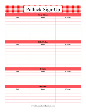 Potluck Sign Up Templates Potluck Sign Up Template Potluck Sign Up Templates Potluck Sign Up Template