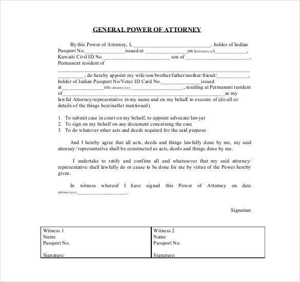 Power Of attorney Example 18 Power Of attorney Templates Pdf Doc