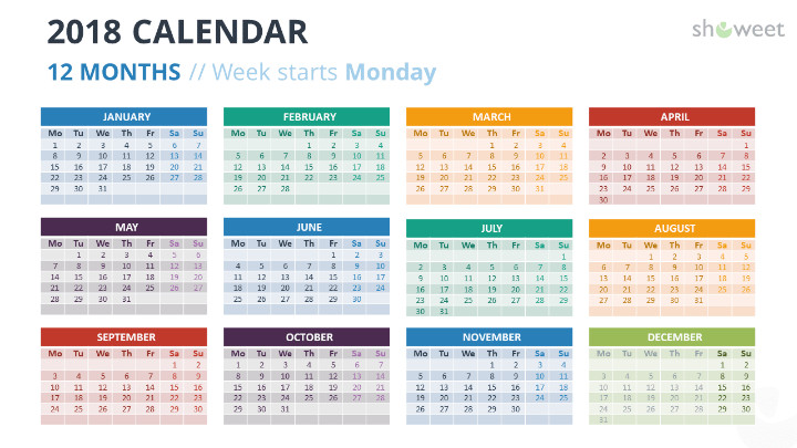 Power Point Calendar Templates 2018 Calendar Powerpoint Templates
