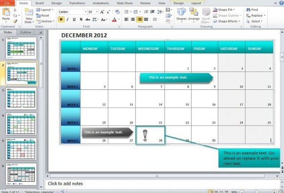 Power Point Calendar Templates How to Make A Calendar In Powerpoint 2010 Using Shapes and
