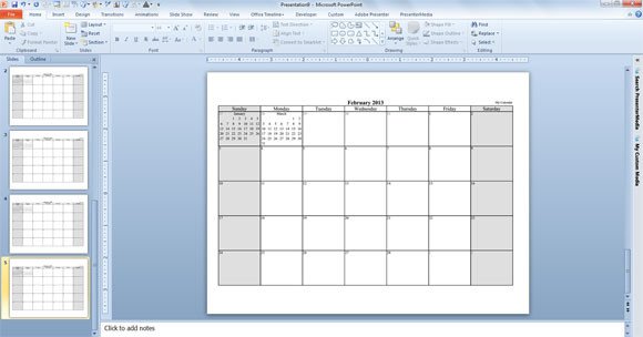 Power Point Calendar Templates Make Your Free Calendar 2013 Template In Powerpoint