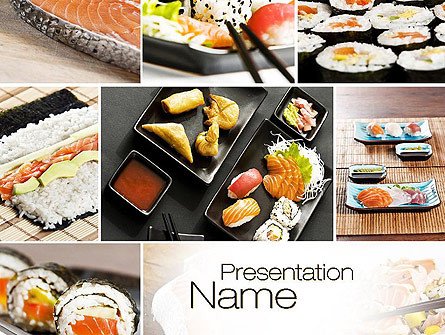 Powerpoint Photo Collage Template Sushi Collage Powerpoint Template Backgrounds