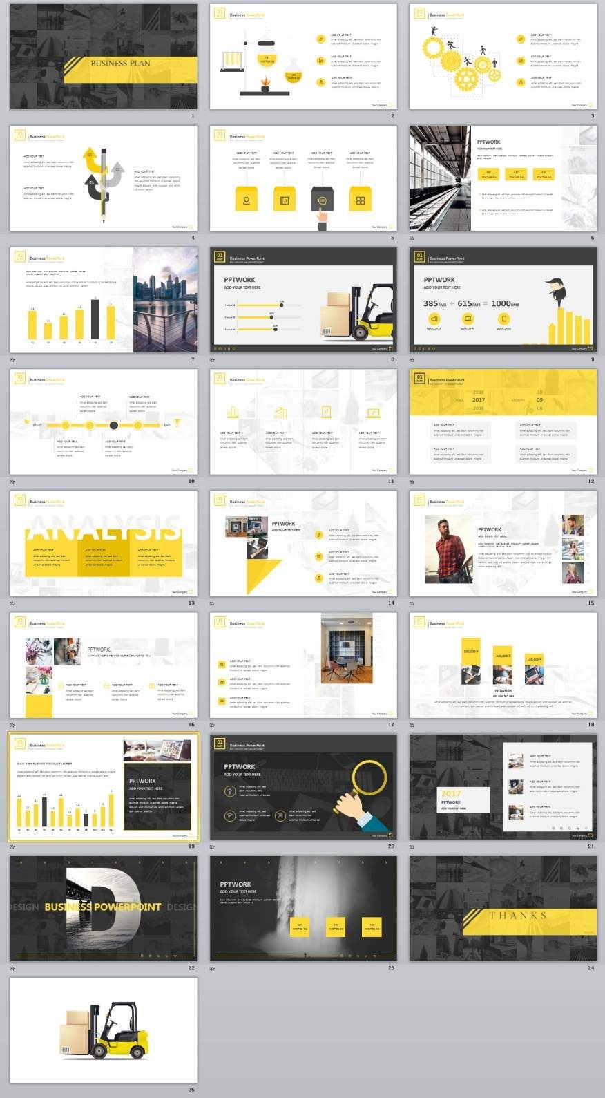 Powerpoint Presentation Outline Example 25 Yellow Business Plan Powerpoint Templates