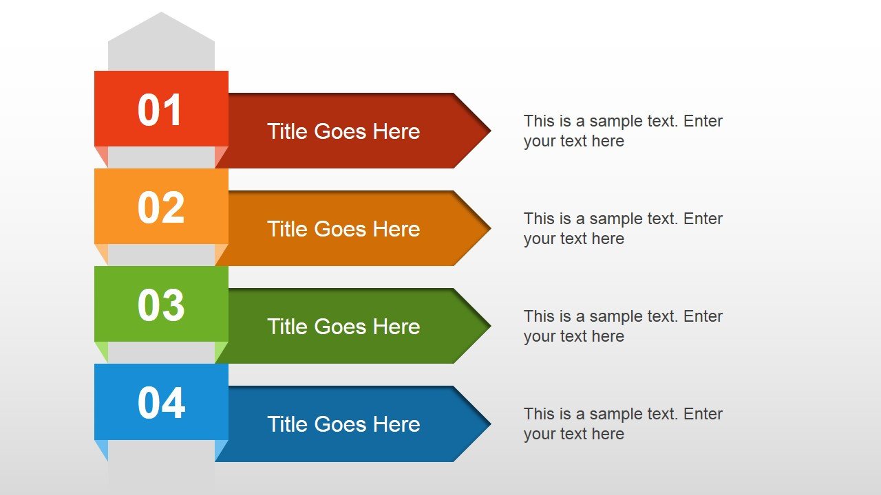 Powerpoint Presentation Outline Example 4 Steps Text Layout for Powerpoint Slidemodel